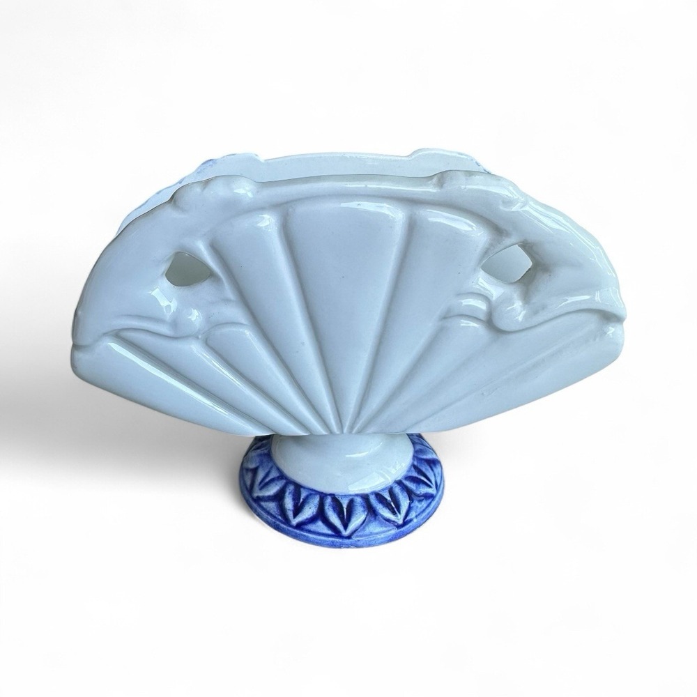 VTG Loreus Modèle Exclusif 6x4in French Ceramic Napkin Holder Handpainted Floral - Picture 2 of 8